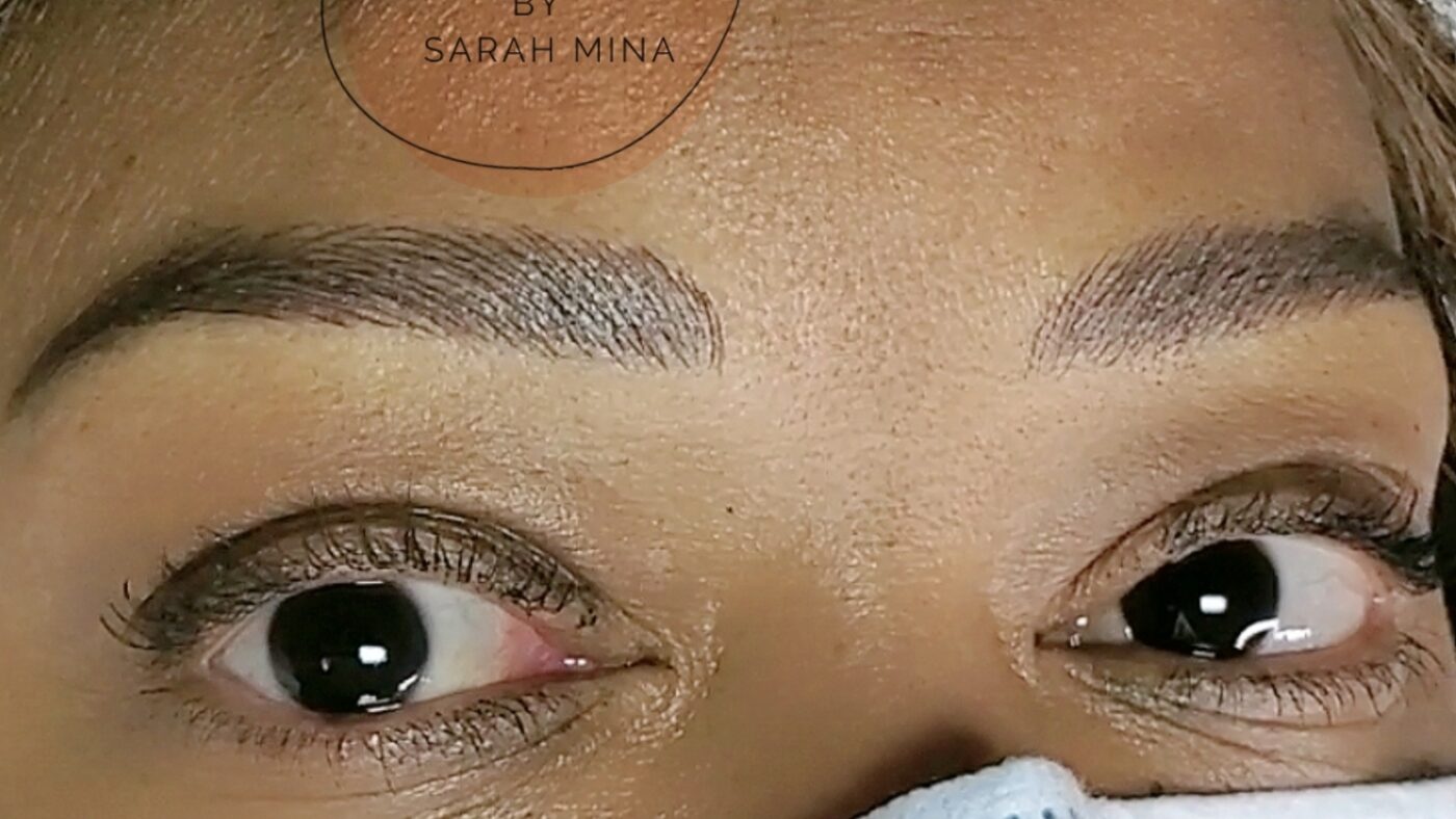 Juliana's Nano Brows immediately after treatment at Tall & Great NYC